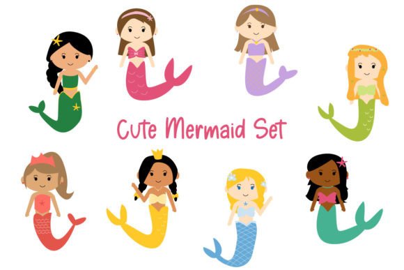 Download Cute Princess Mermaid Clipart - Princess Collection