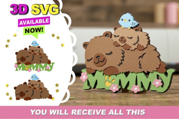 Download Mommy Capybara 3D SVG - Mommy Collection